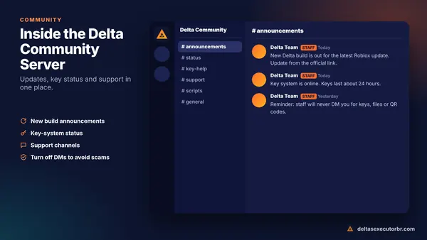 Delta Executor Discord server channels